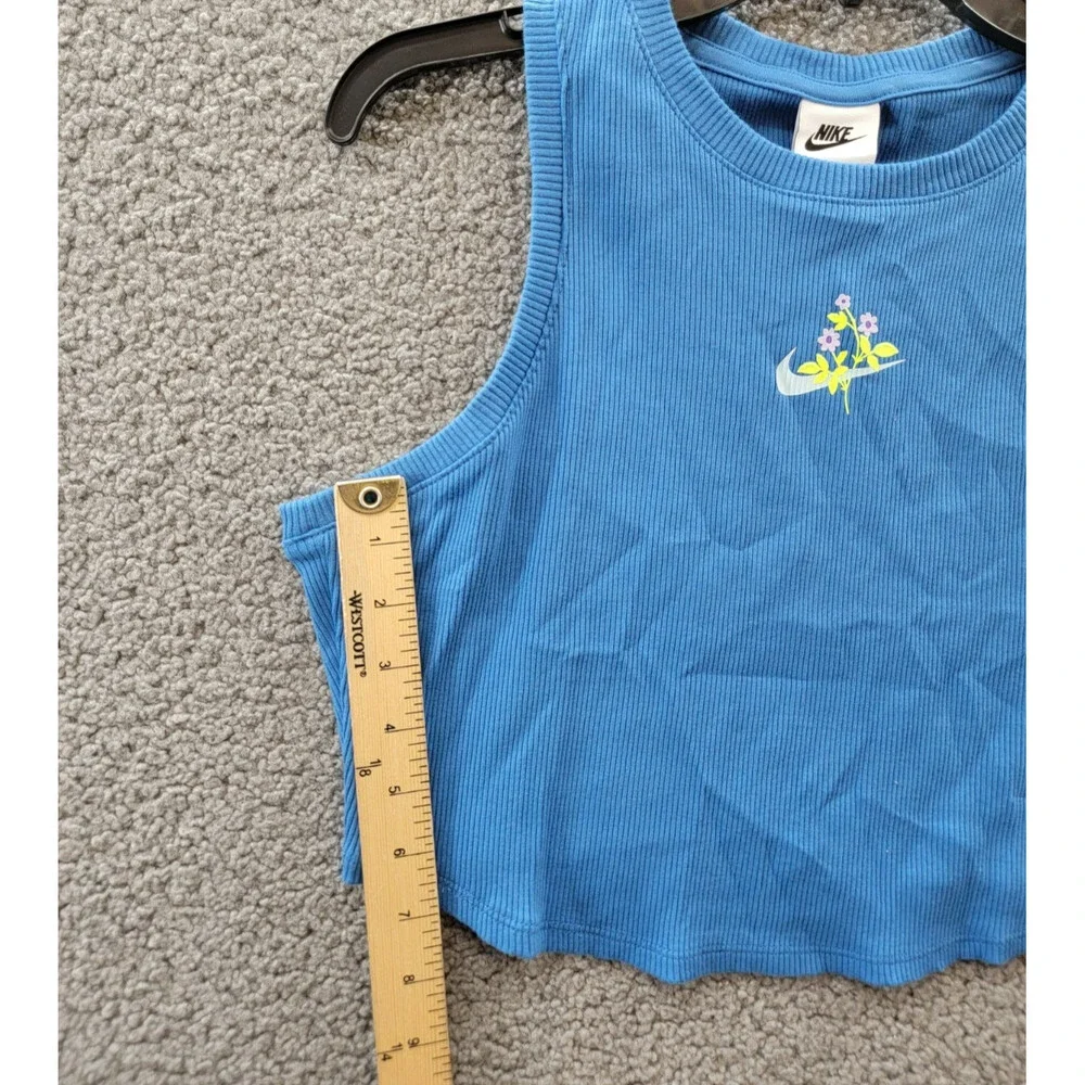 Nike Sportswear Essentials Ribbed Crop Tank Top Women's L Star Blue Pullover - Picture 9 of 15